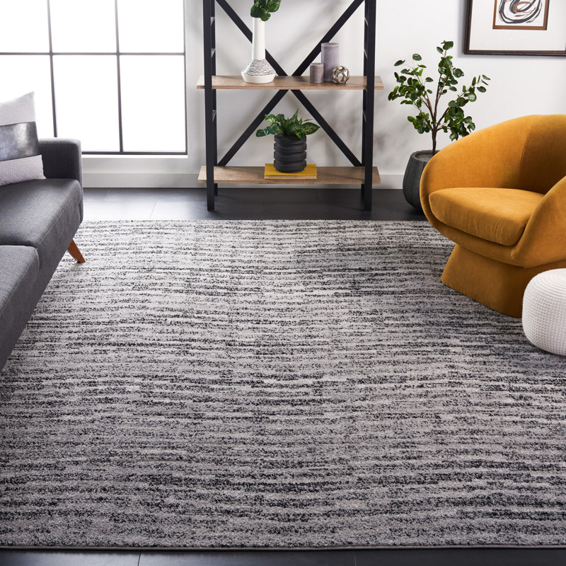 Tapis noir / argenté Riebe, Rectangle 8 pi x 10 pi