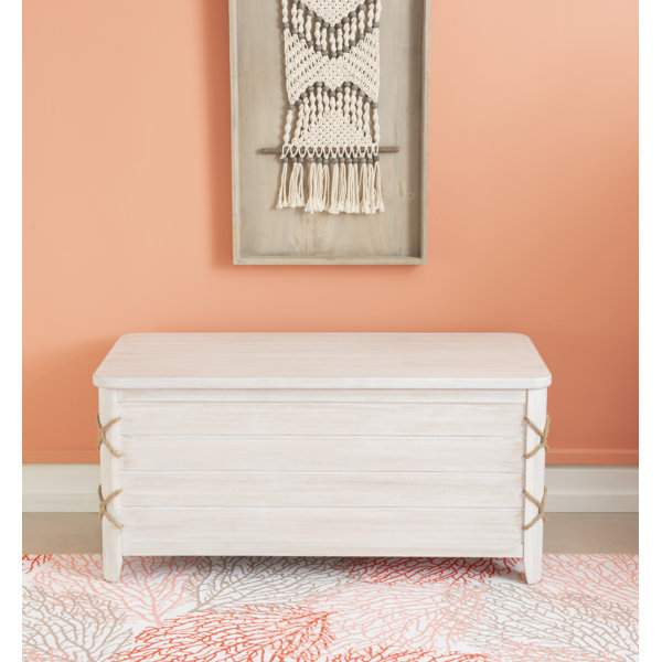 Sydney Cedar-Lined Wood Blanket Storage Chest Sand & Stable Color: White