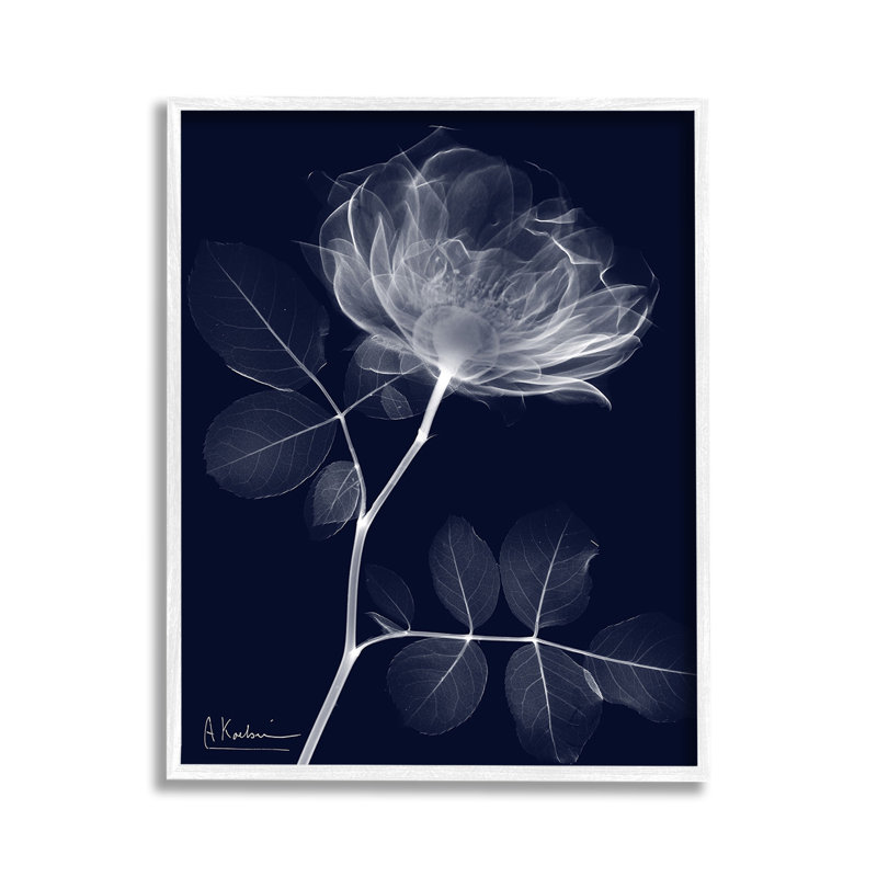 Dynamique, foncé, giclée, art par Albert Koetsier, Giclée encadrée blanc bord de mer, H 14 po x l 11 po