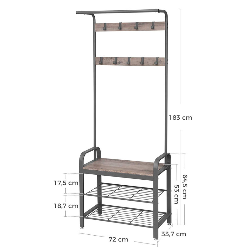 Addey Freestanding Coat Rack, Greige/Grey