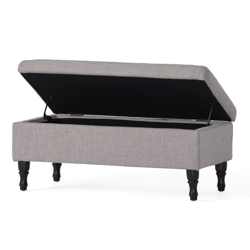 Practical - Grey With Storage Compartment Luxurious Tufting And Hidden