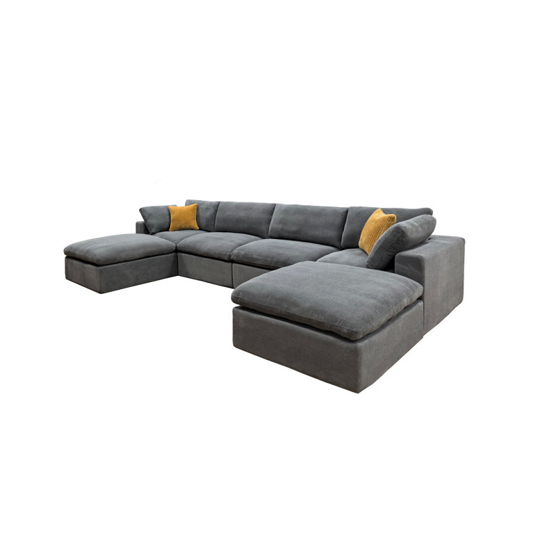 Miwinspa Full Compressed Modular Sectional, Light Gray