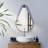 Downridge Gray Teardrop Contemporary Mirror with Black Metal Hook
