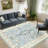 Washable Floral Boho Area Rug Modern with Non-Slip Backing for Living Room Bedroom-Blue-863149436-869821752