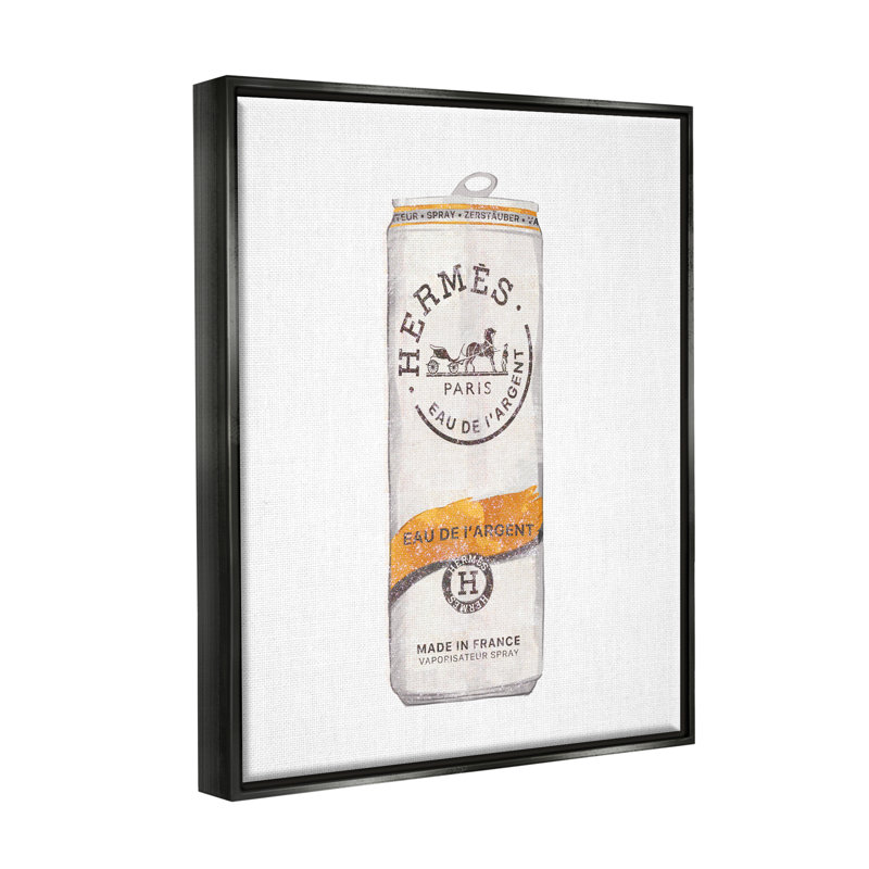 Art graphique sur toile Glam Beverage Can par Ziwei Li, H 21 po x l 17 po x P 1,7 po, Cadre flottant noir de jais