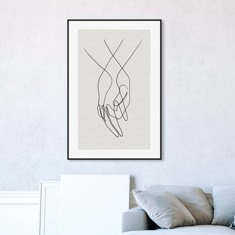 «Hands Shapes», impression sur toile, Toile encadrée, H 45 po x l 30 po, Noir