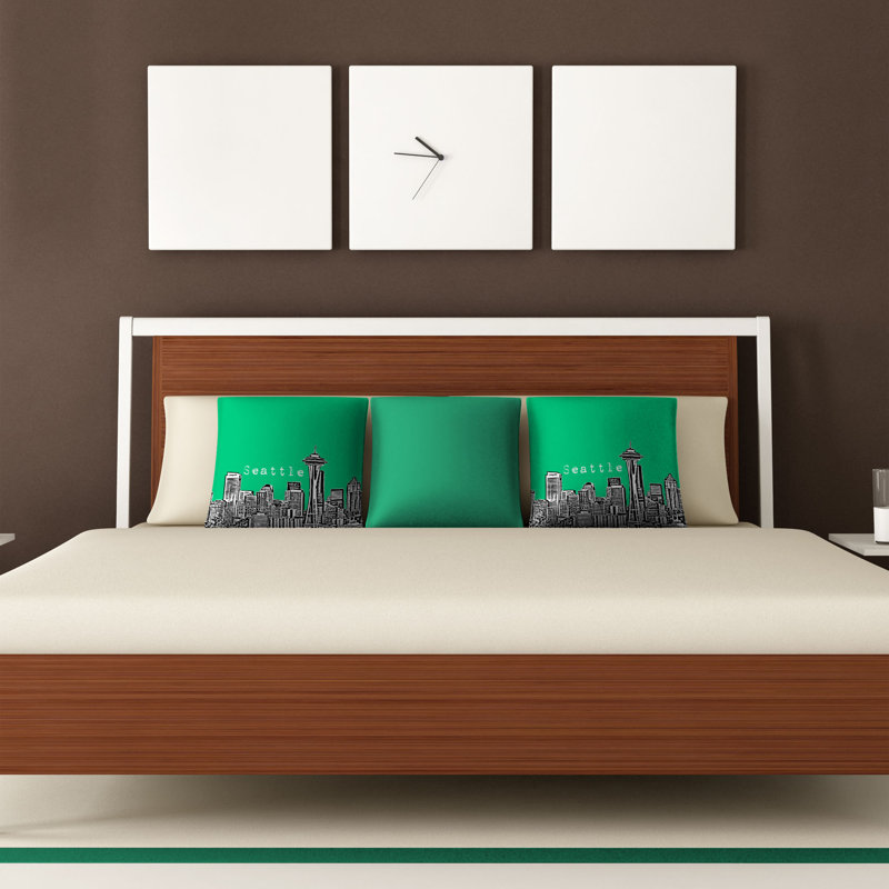 Coussin en jeté seattle Bird Ave, 20 po x 20 po, Vert