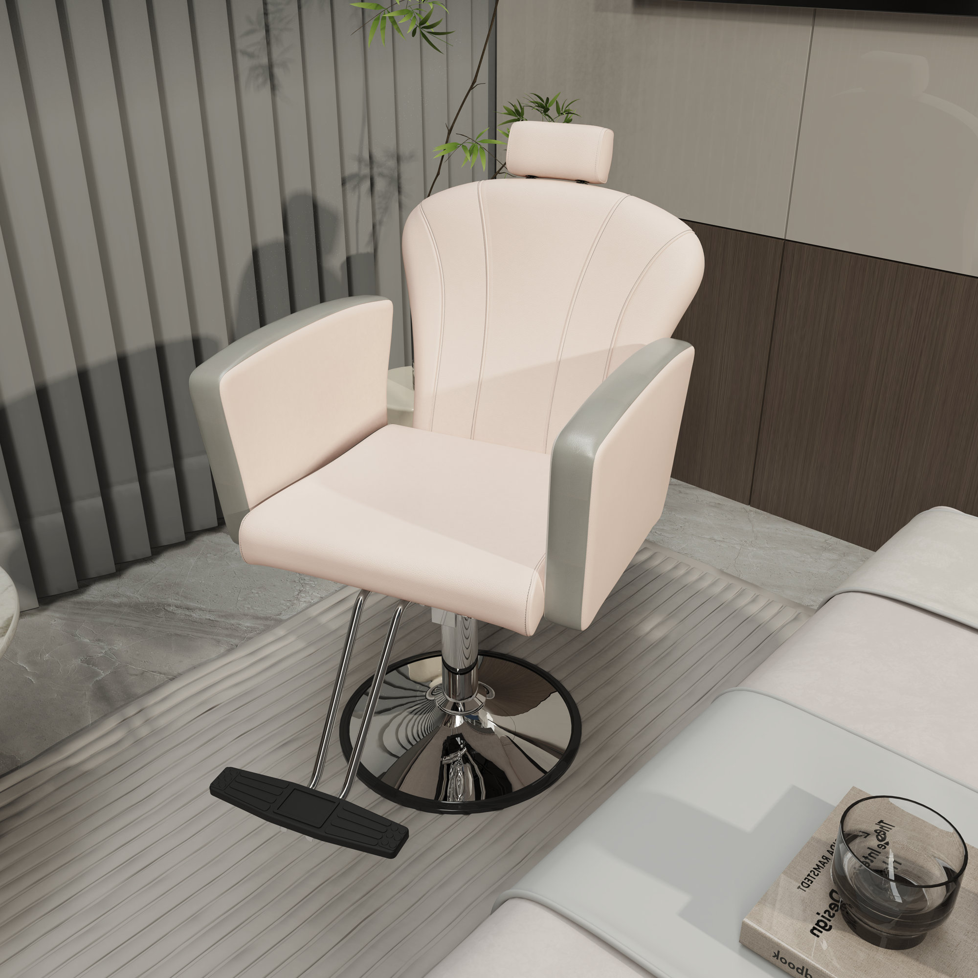 Barbershop Chair White Hairdressing Chair White Soft Beauty Salon