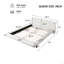 Structure de lit en tissu bouclé, lit plateforme tapissier au design incurvé et tête de lit épaisse-989760047