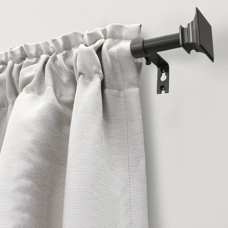 Tringle à rideaux simple réglable, 48 po à 84 po, Gris foncé