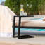 Santino Outdoor Fabric Aluminium Side Table - Black-875064821