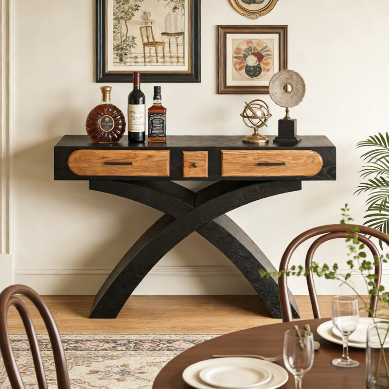 Console de style ferme moderne, table d'entrée pour salon, entrée et couloir, Black