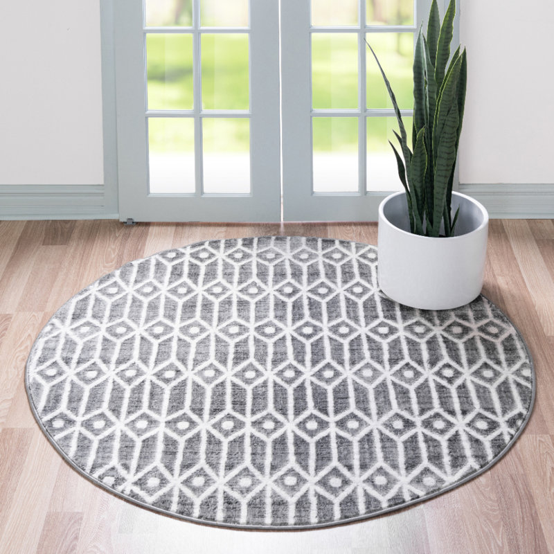 Patric Geometric Indoor Rug, Round 8'