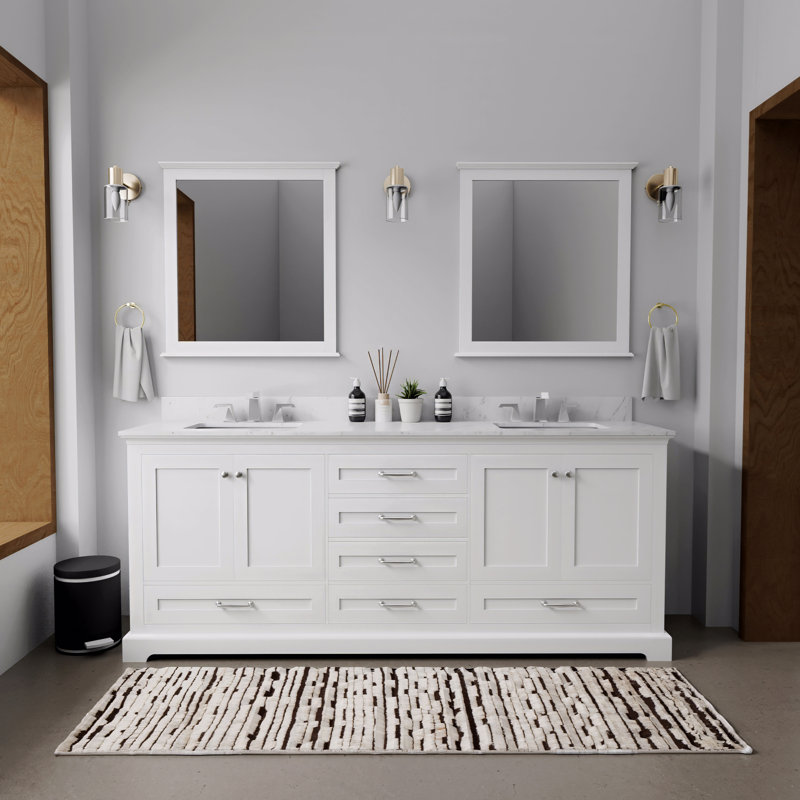 Meuble-lavabo double 80 po X P 22 po D, Blanc