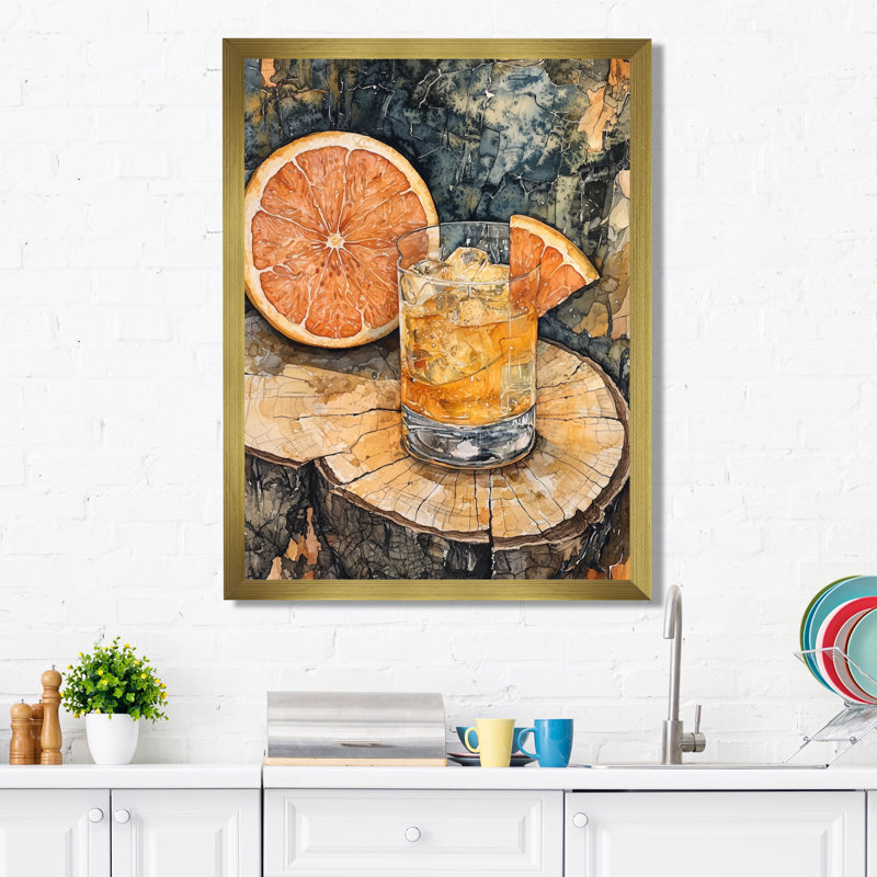 Dobrotin - Food & Beverage Canvas Wall Art, H 40 po x l 30 po, Reproduction encadrée d'une seule photo, Doré