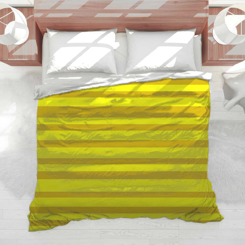 Stripes Bedding Pattern Comforter Modern, Queen Comforter, Yellow Striped