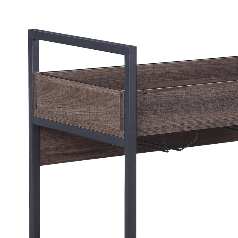 Rectangular Serving Cart With 2 Tier Shelf