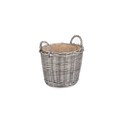 Wicker Round Lined Log Basket