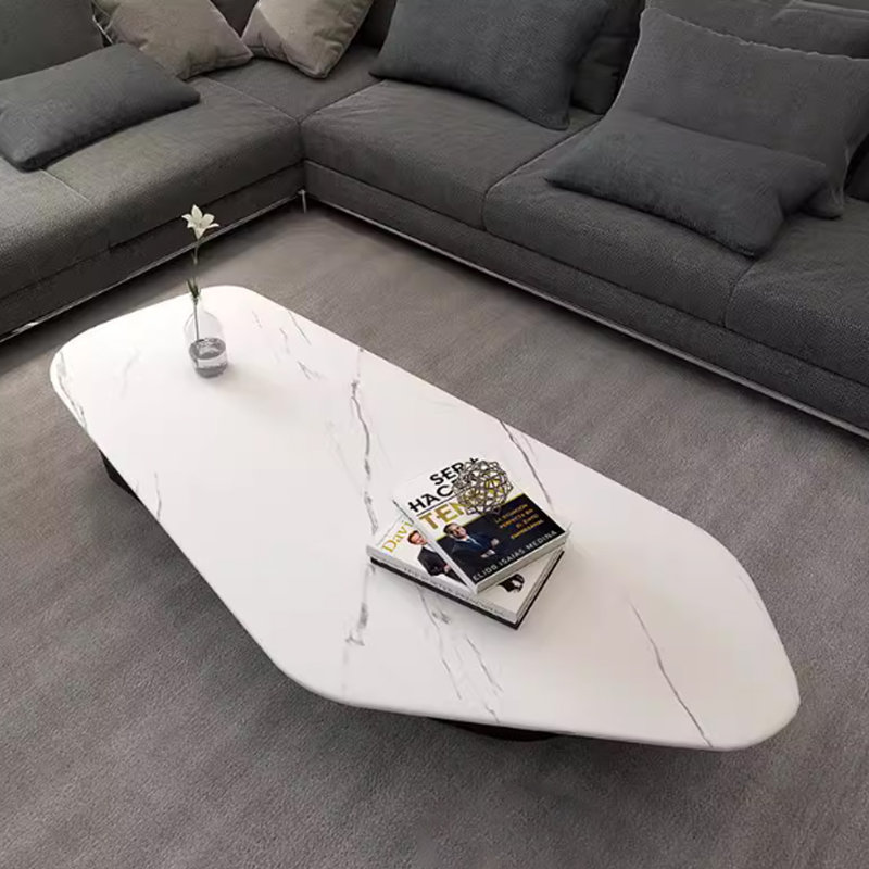 Table basse irrégulière, H 13,78 po x L 55,12 po x P 23,62 po, Blanc