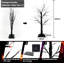Ensemble de 2 décorations d'arbre d'Halloween de 24 pouces avec minuteur 48 lumières DEL orange alimentées par piles Arbre de table artificiel noir pour Halloween Décorations d'intérieur