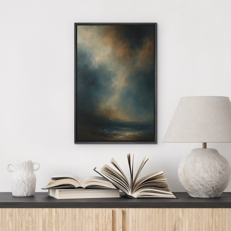 Reproduction d'art abstrait sur toile encadrée pour décoration intérieure moderne, H 36 po x l 24 po, Noir