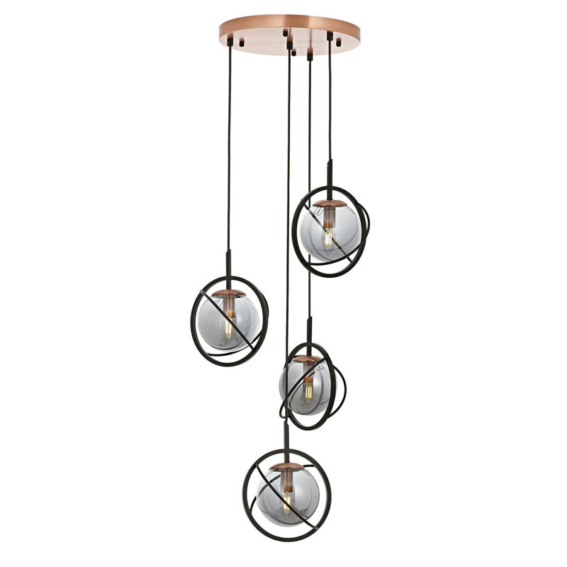 Demps 4 - Light Sphere Chandelier, Black