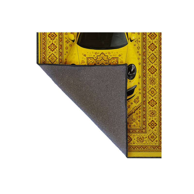 Tapis tissé orange traditionnel Mosso, 6'7" x 9'10"