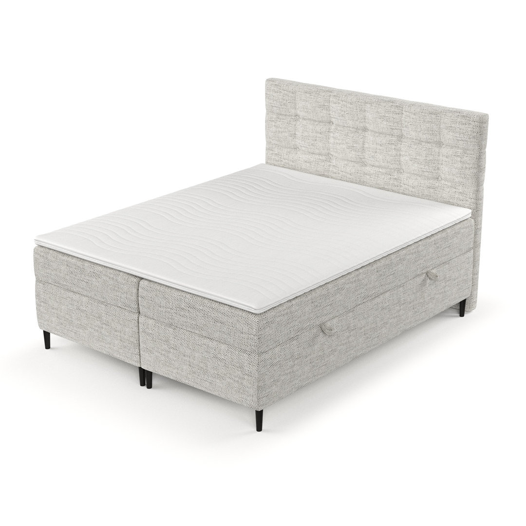 Stilvolles Boxspringbett Urbaneo mit Taschenmatratze und Visco-Schaum Topper