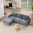 2-Piece 84" Upholstered L Shape Sectional Sofa-1656748945