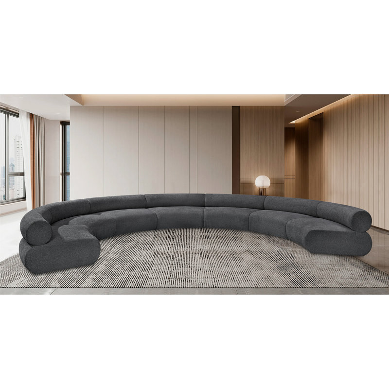 Bale 202" Upholstered Sectional, Grey Chenille Fabric
