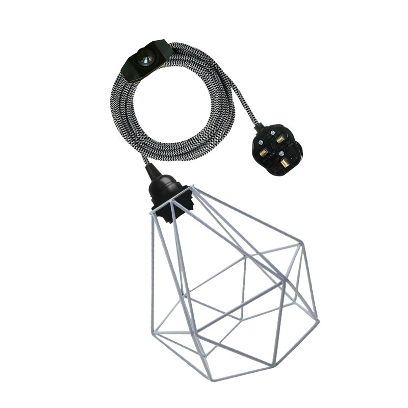 Peggie 1-Light Gold Geometric Pendant Light – Modern Ceiling Hanging Fixture by Fairmont Park, White