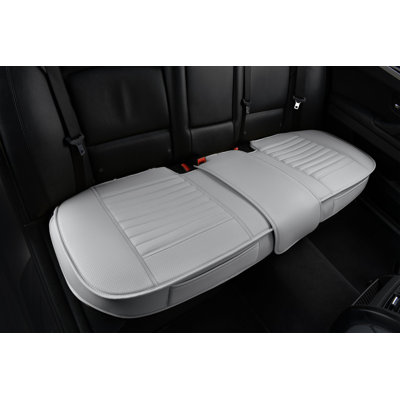 Back Seat Covers Breathable PU Leather Rear Seat Cushions NonSlip Auto Bench Protector Beige 61 x 205