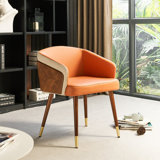 Amany 18.1'' H Genuine Leather Upholstered Armchair