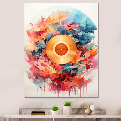 Rainures de vinyle colorées III sur toile