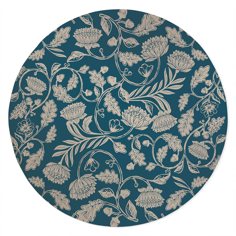 Autumn Vines Non Slip Outdoor Rug, Round 5'