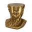 Ensemble de 1 table d'appoint sculpturale en forme de buste grec classique, finition or antique, en oxyde de magnésium, pour la décoration intérieure.