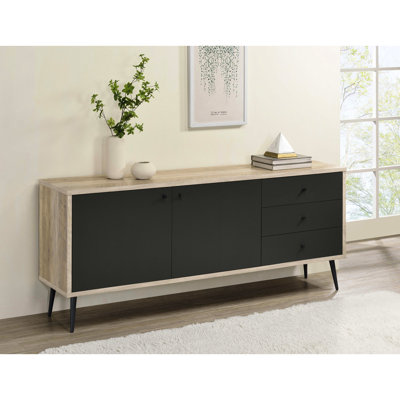 Armoire grise antique à 2 portes avec tiroirs et tablettes, finition pin antique, convient pour la salle des médias, le rangement organisé de style moderne Mid-Century, le bureau à domicile idéal, l'attrait esthétique