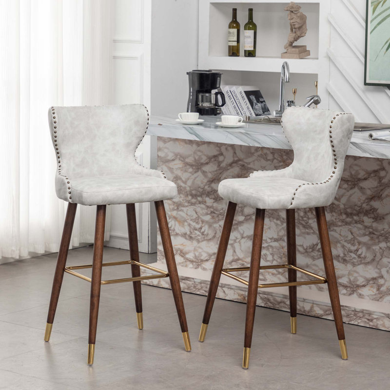 Ensemble de 2 tabourets de bar Mid-Century