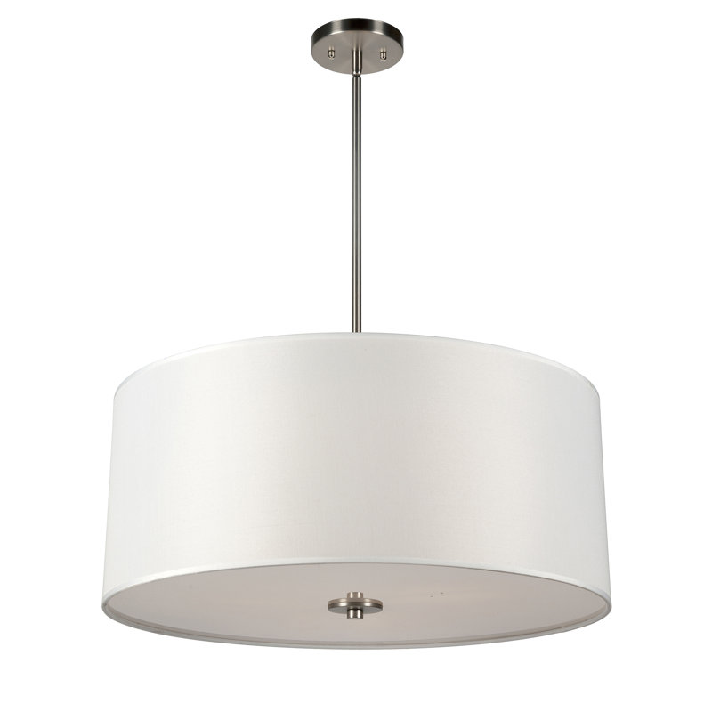 Chew Stoke 3 - Light Brushed Nickel Single Pendant, 8" H x 24" W x 24" D