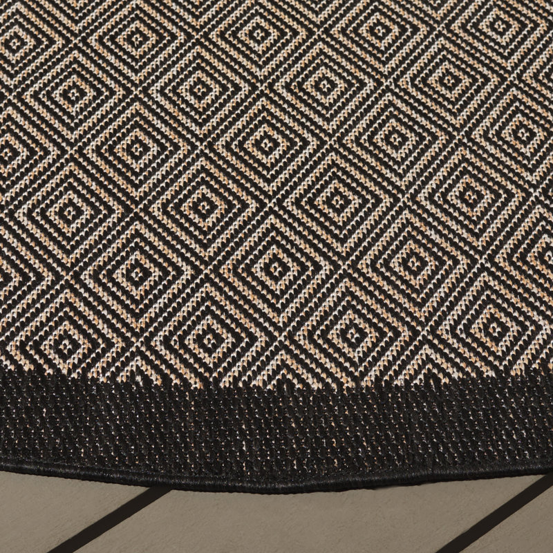 Weranna Performance Performance Geometric Rug, Round 6'7"