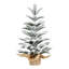 Arbre de Noël de table en flocage 50 cm, mini arbre enneigé PE avec 85 pointes, base en toile de jute - Petit décor de Noël pour la maison, le bureau, le bureau ou les cadeaux