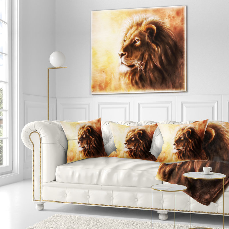 Lion Fractal Oreiller Animal