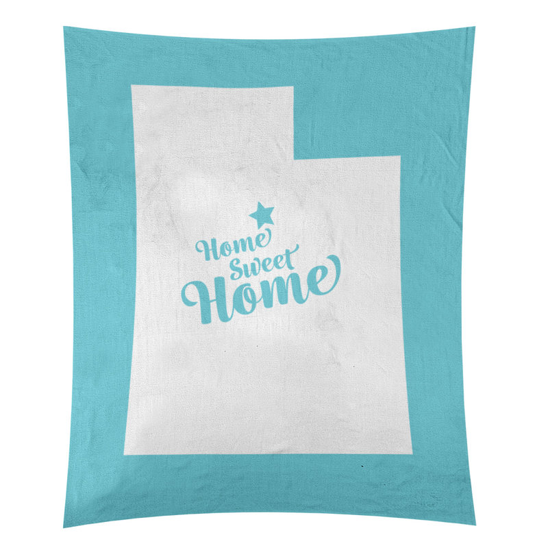 Tapisserie murale Home Sweet Provo, H 27,5 po x l 37,5 po, Bleu sarcelle