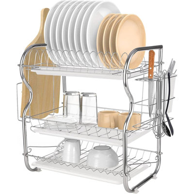 Mirfield Stainless Steel 3 Tier Dish Rack