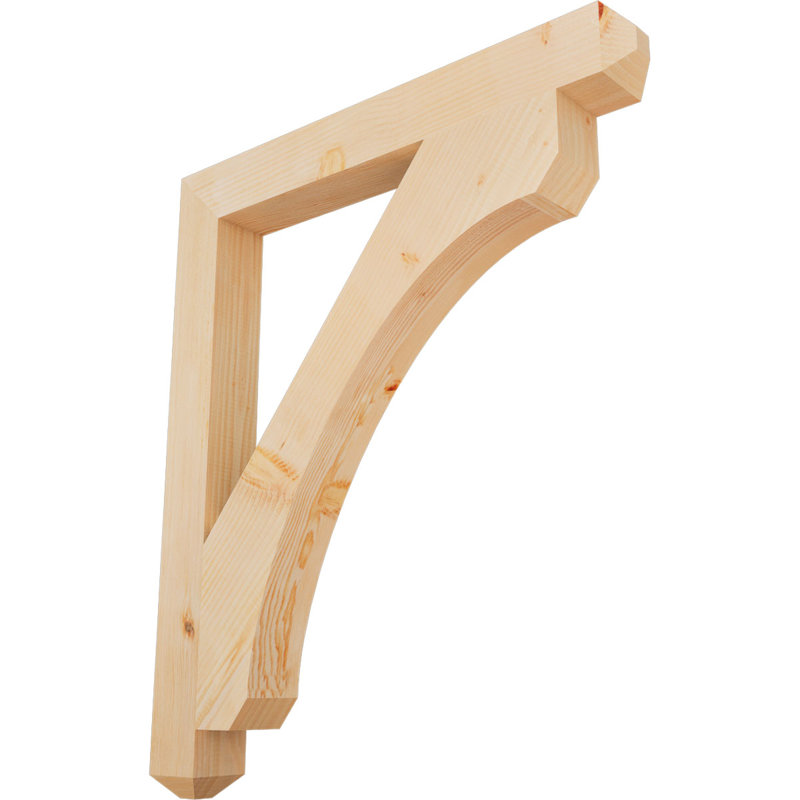 H Support en bois / corbeau, H 40 po x l 3,5 po x P 34 po, Douglas (lisse)