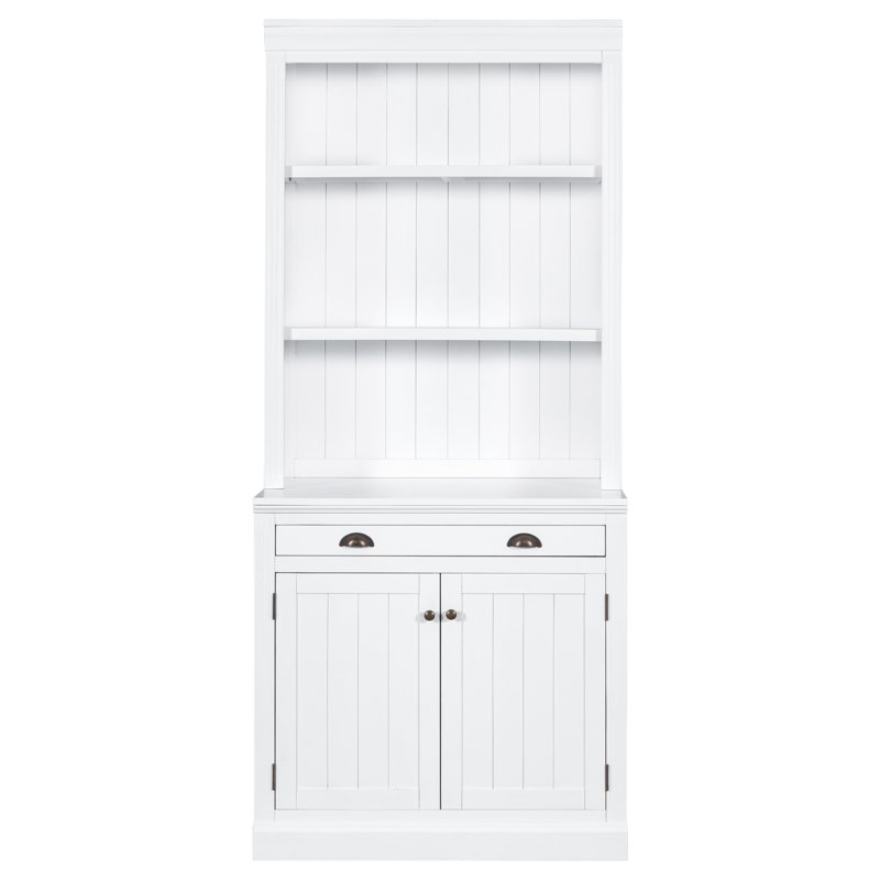 Ensemble de bibliothèque 83,4 Tall avec éclairage à DEL, portes et tiroirs pour un rangement spacieux et un design élégant