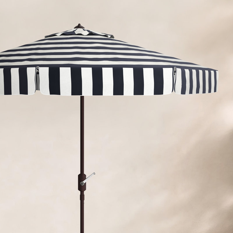 Trainor 130'' Beach Umbrella, Black/White