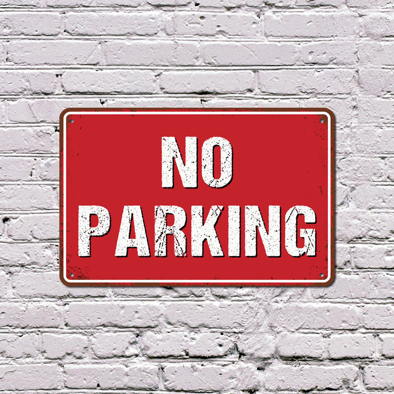 Panneau de signalisation en plastique 13 po x 20 po No Stationing, H 13 po x l 20 po x P 0,1 po