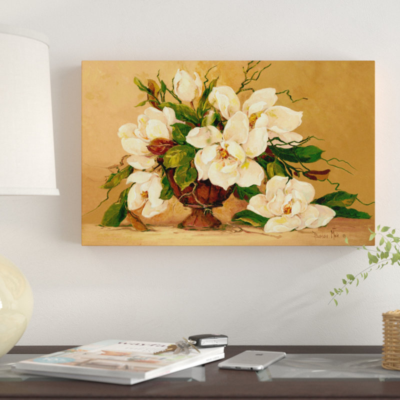 « southern magnolias », reproduction de peinture à l’acrylique sur toile tendue, H 22 po x l 32 po x P 2 po