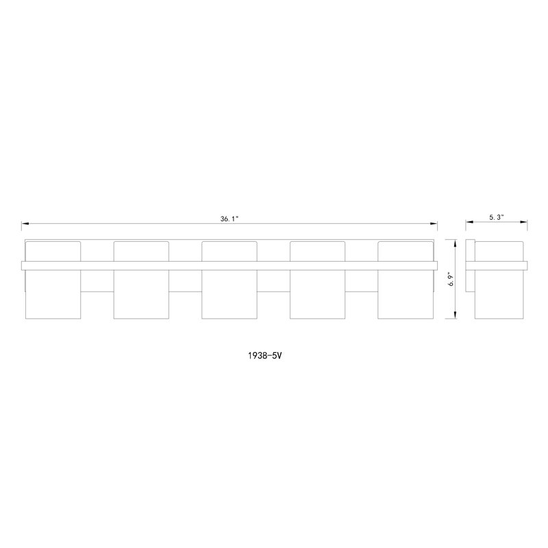 Aurora-Lily 5 - Light Dimmable Vanity Light, Modern Gold